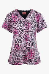 Pinker Animal Print Wild Thing Damen Stretch Kasack